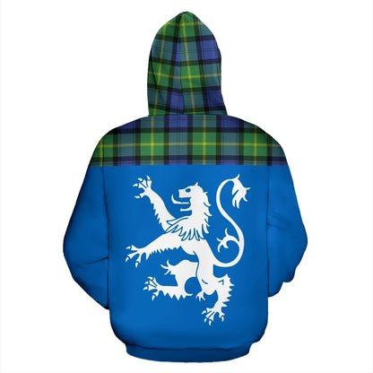 Printivon Tartan All Over Hoodie Lion Gordon Old Ancient