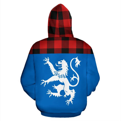 Printivon Tartan All Over Hoodie Lion Rob Roy Macgregor Modern