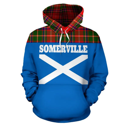 Printivon Tartan All Over Hoodie Somerville Clans