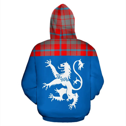 Printivon Tartan All Over Hoodie Lion Moubray