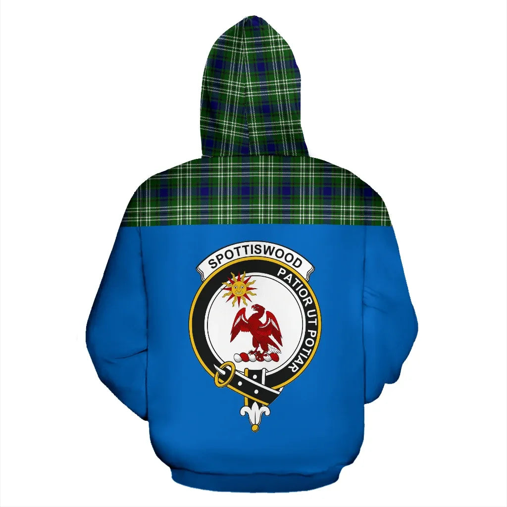 Printivon Tartan All Over Hoodie Spottiswood Clans