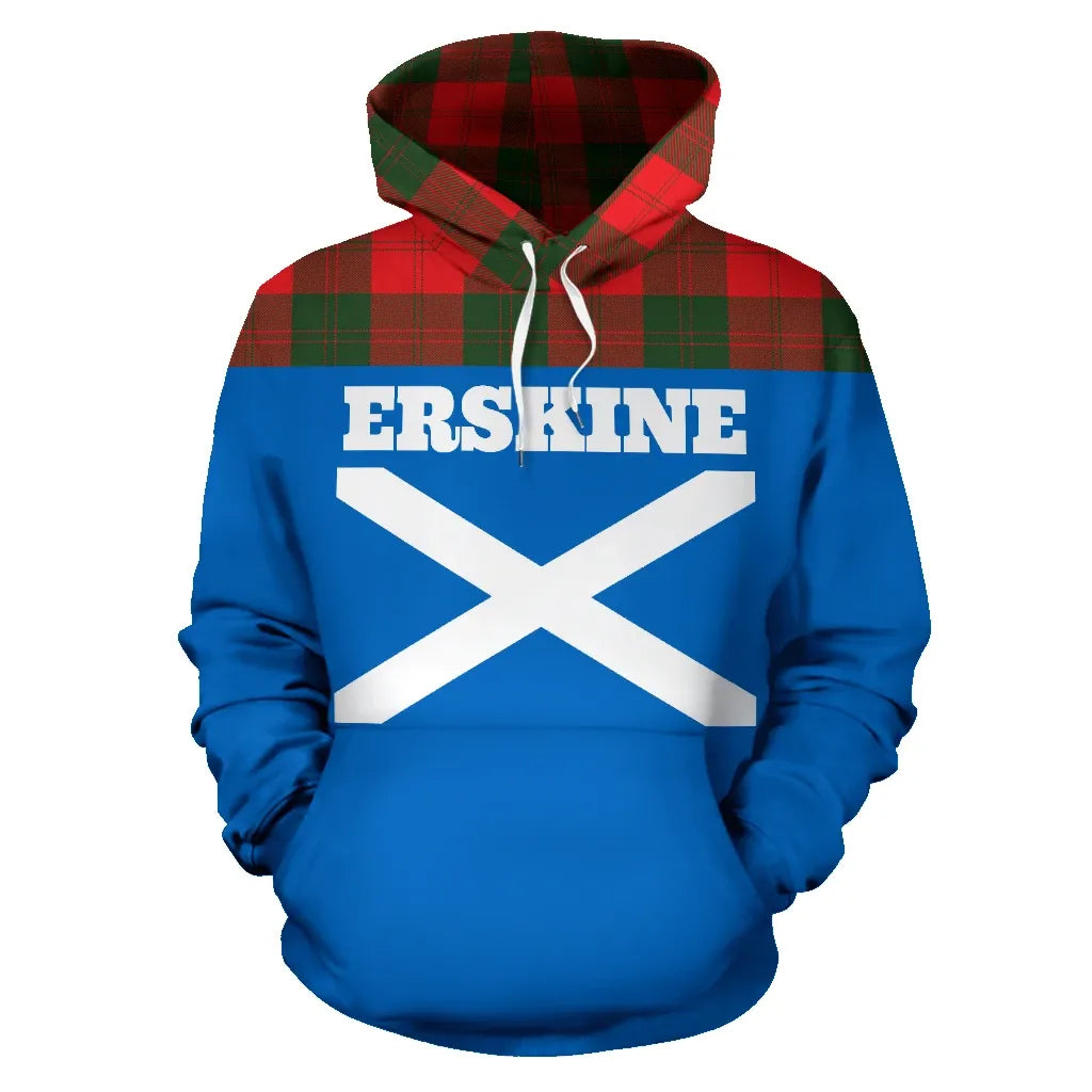 Printivon Tartan All Over Hoodie Erskine Clans