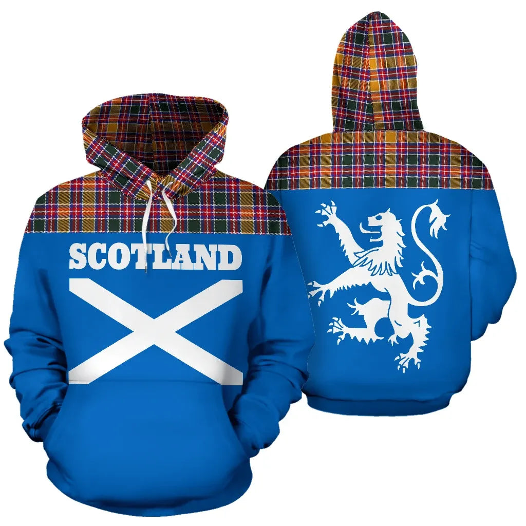 Printivon Tartan All Over Hoodie Lion Jacobite
