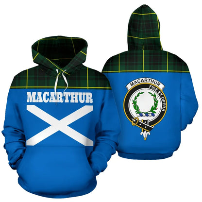 Printivon Tartan All Over Hoodie Macarthur Clans
