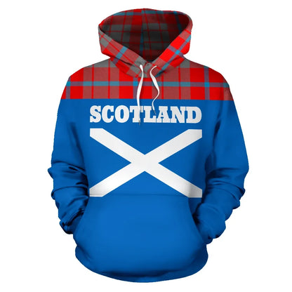 Printivon Tartan All Over Hoodie Lion Moubray