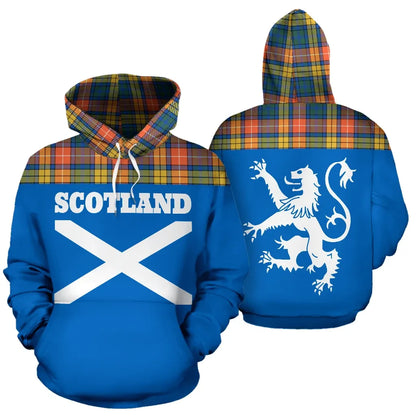 Printivon Tartan All Over Hoodie Lion Buchanan Ancient