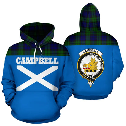 Printivon Tartan All Over Hoodie Campbell Clans