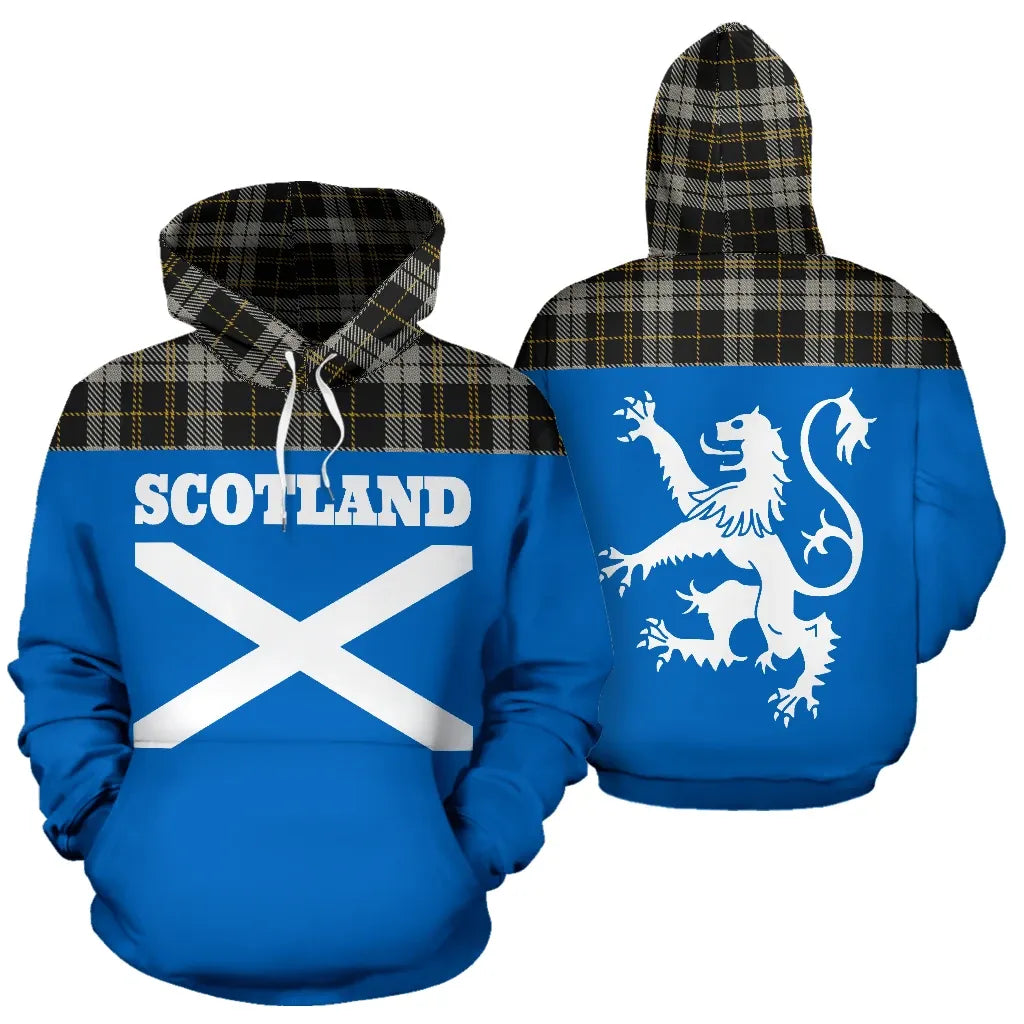 Printivon Tartan All Over Hoodie Lion Coppa Romana
