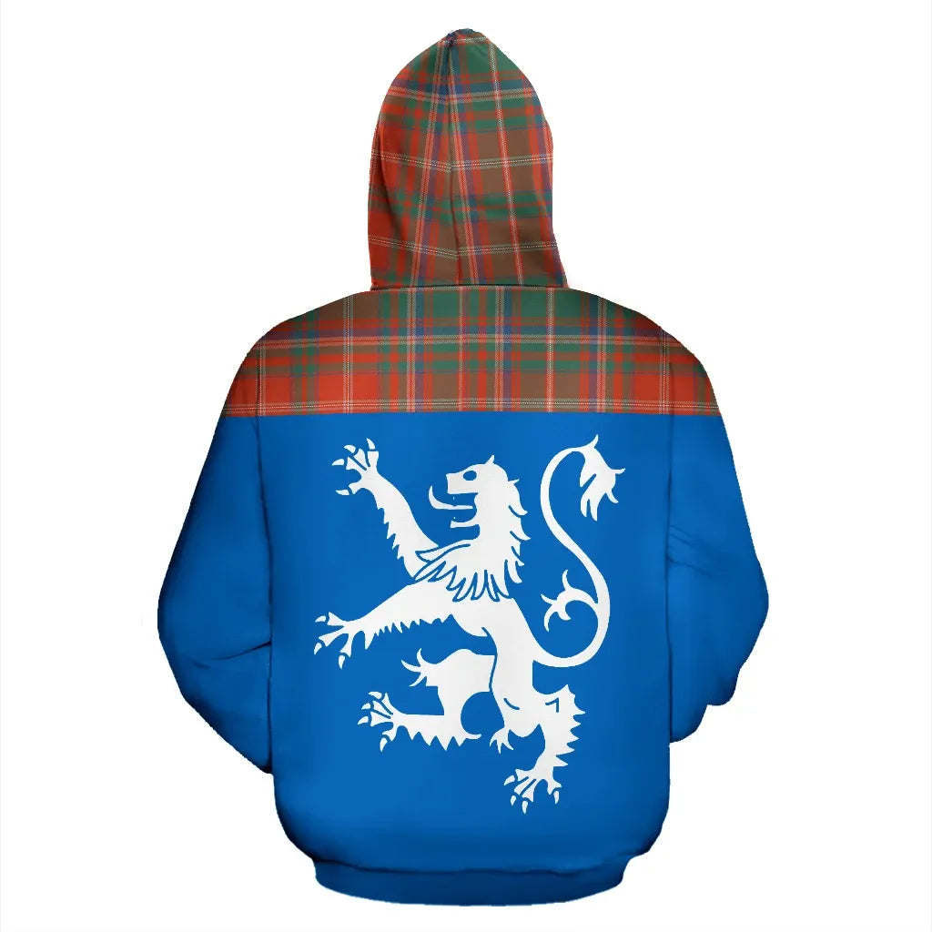 Printivon Tartan All Over Hoodie Lion Macdougall Ancient