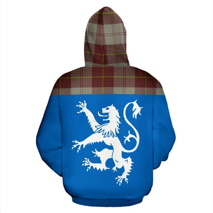 Printivon Tartan All Over Hoodie Lion Cunningham Burgundy Dancers