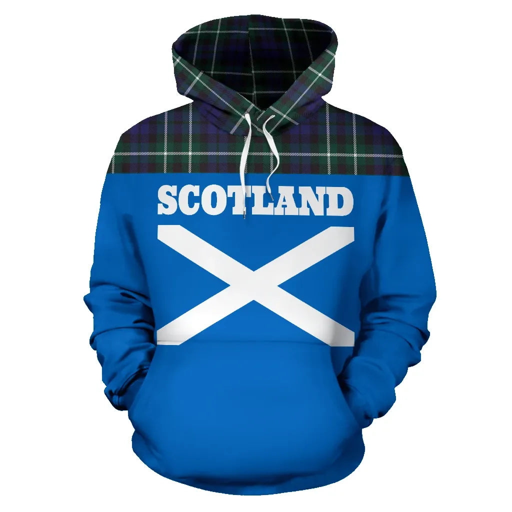 Printivon Tartan All Over Hoodie Lion Graham Of Montrose Modern
