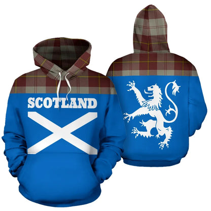 Printivon Tartan All Over Hoodie Lion Cunningham Burgundy Dancers