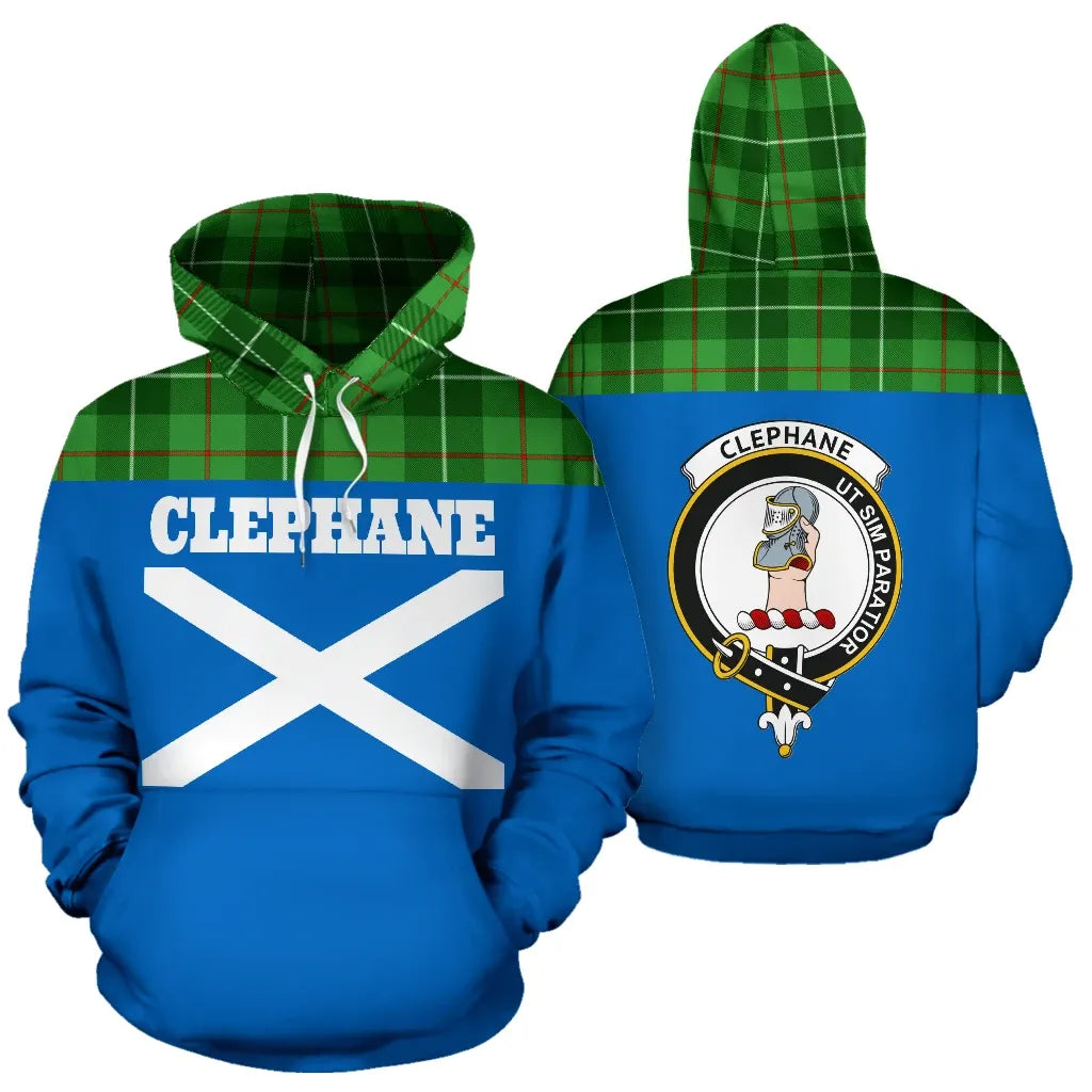 Printivon Tartan All Over Hoodie Clephane Clans