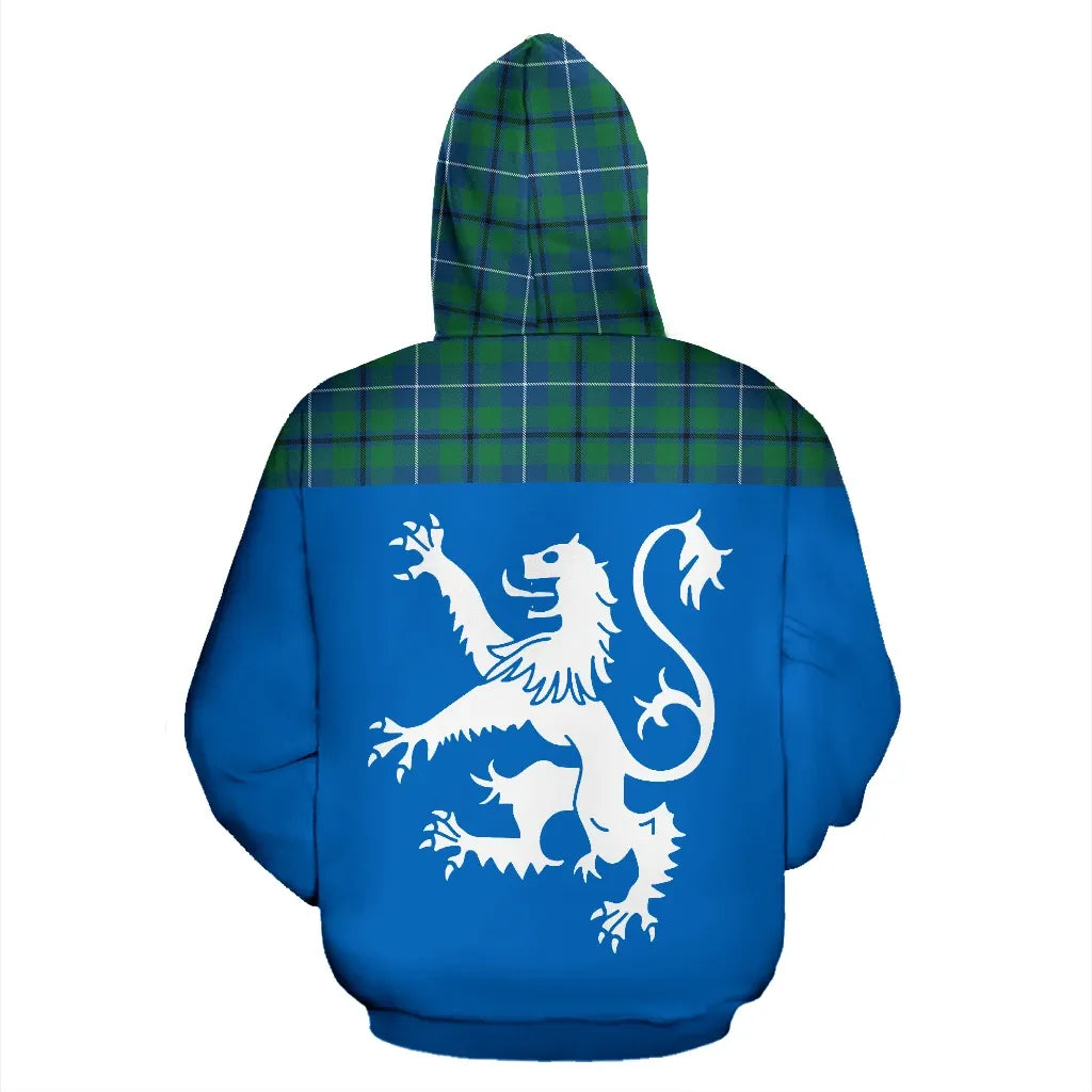 Printivon Tartan All Over Hoodie Lion Douglas Ancient
