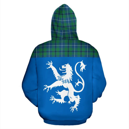 Printivon Tartan All Over Hoodie Lion Douglas Ancient