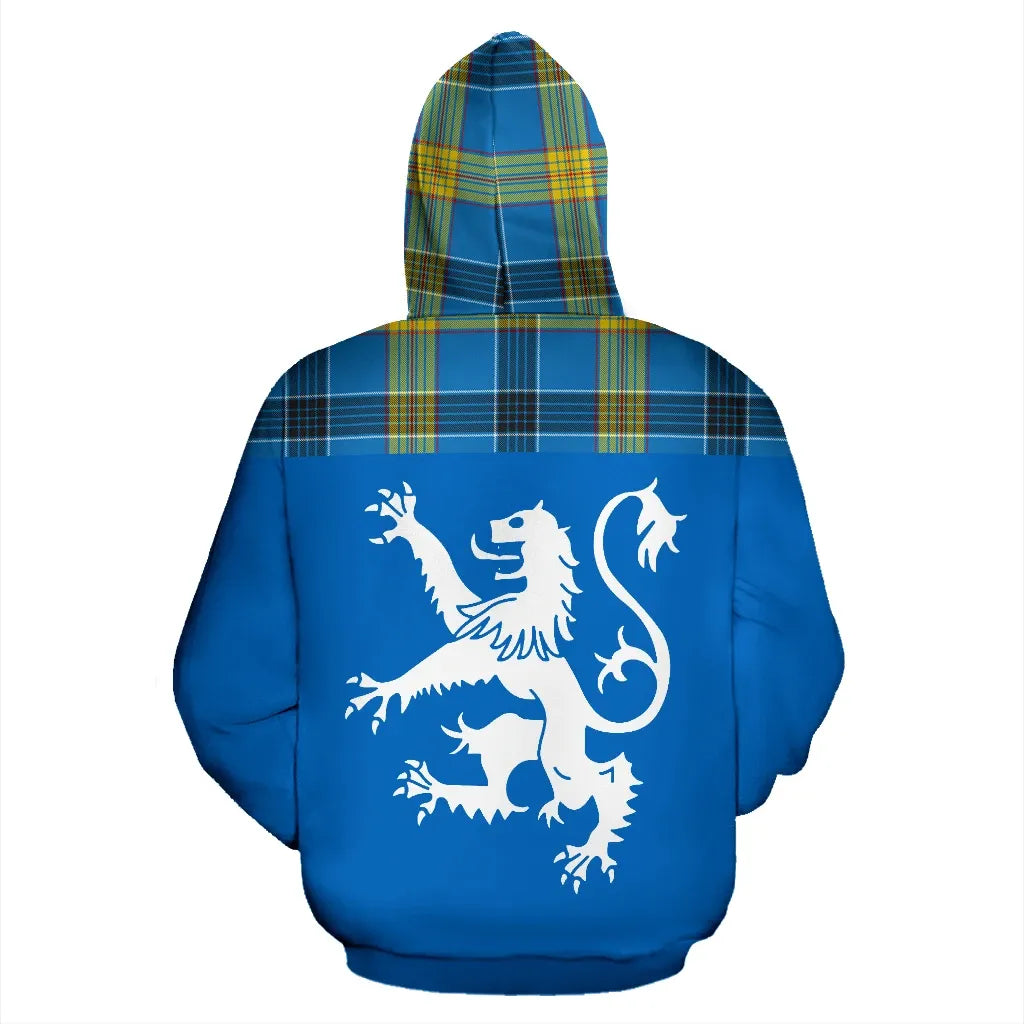 Printivon Tartan All Over Hoodie Lion Laing