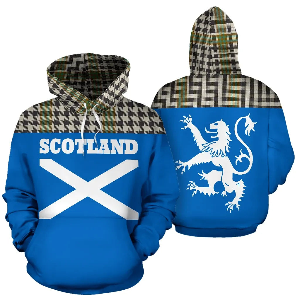 Printivon Tartan All Over Hoodie Lion Burns Check