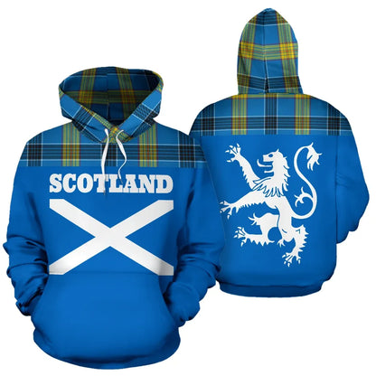 Printivon Tartan All Over Hoodie Lion Laing