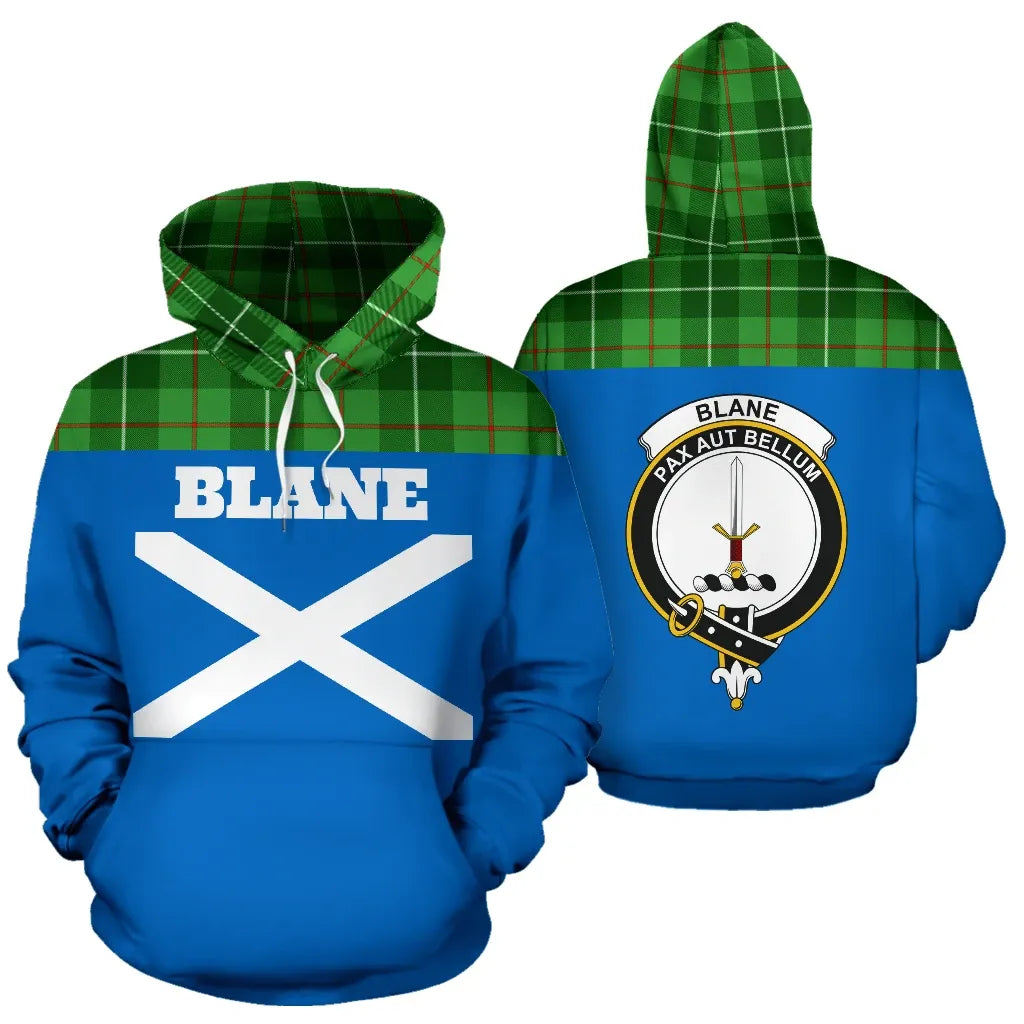 Printivon Tartan All Over Hoodie Blane Clans