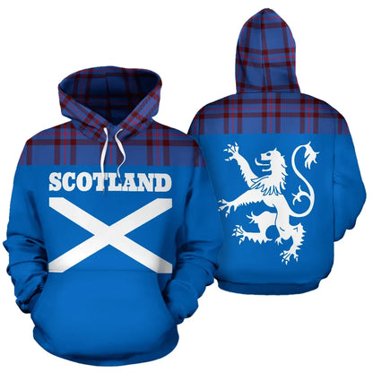 Printivon Tartan All Over Hoodie Lion Elliot Modern