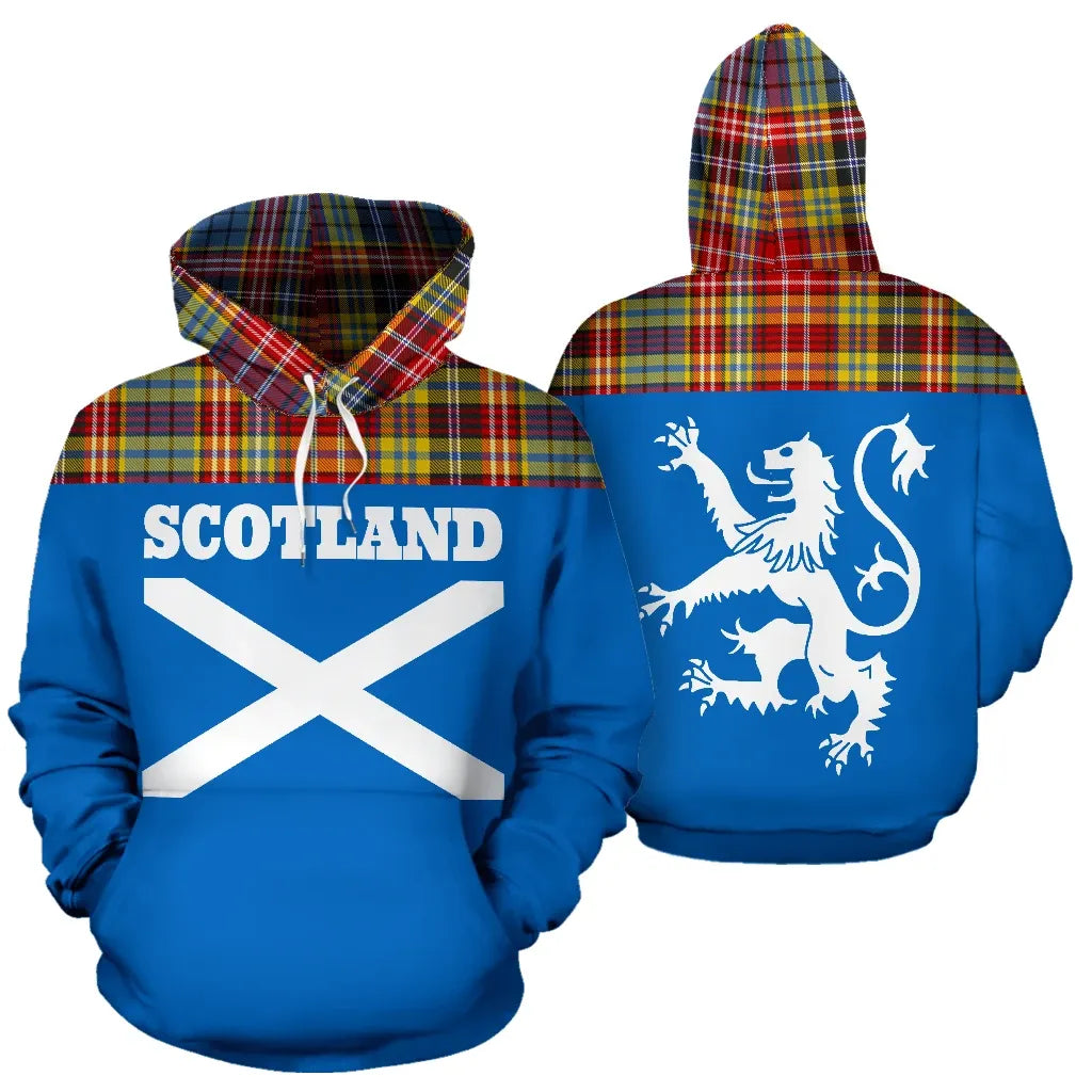 Printivon Tartan All Over Hoodie Lion Ogilvie Of Airlie Ancient