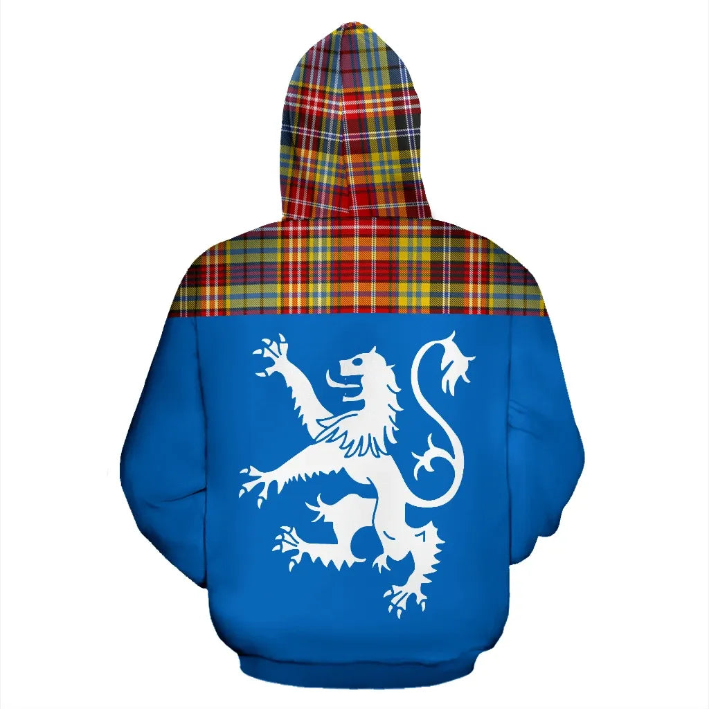 Printivon Tartan All Over Hoodie Lion Ogilvie Of Airlie Ancient