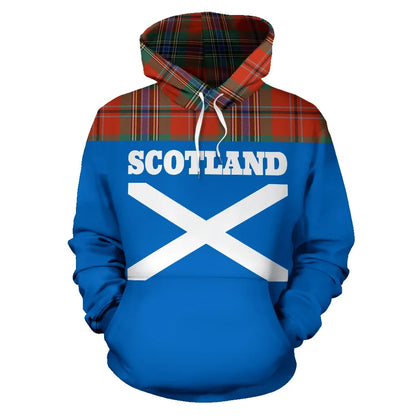 Printivon Tartan All Over Hoodie Lion Maclean Of Duart