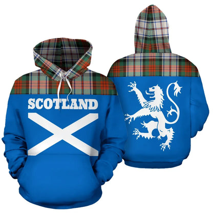 Printivon Tartan All Over Hoodie Lion Macduff Dress Ancient