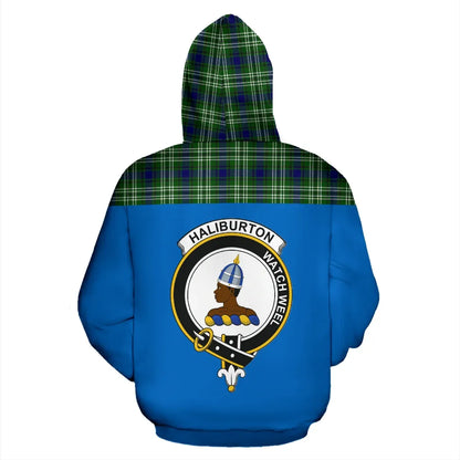 Printivon Tartan All Over Hoodie Haliburton Clans