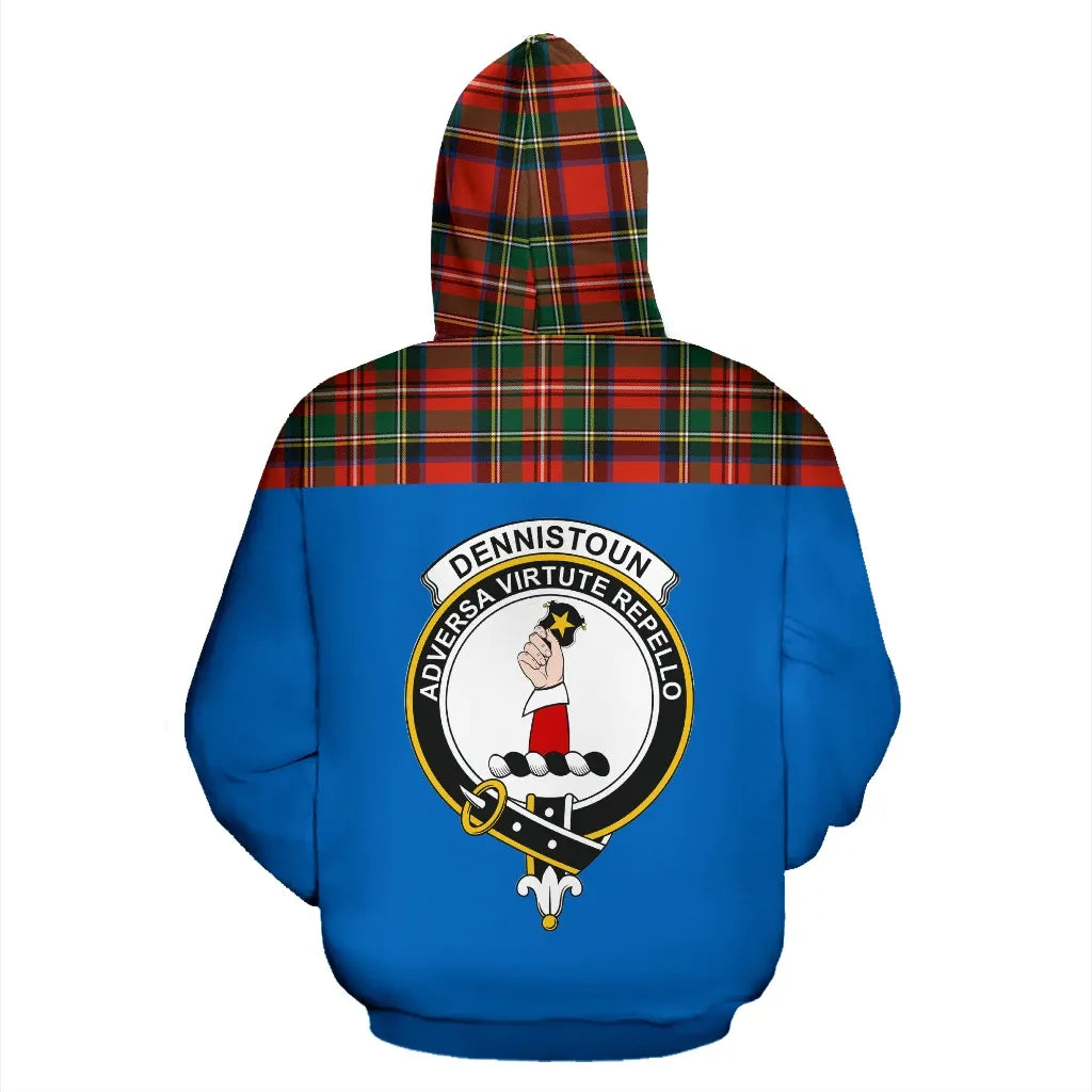 Printivon Tartan All Over Hoodie Dennistoun Clans