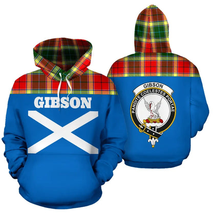 Printivon Tartan All Over Hoodie Gibson Clans