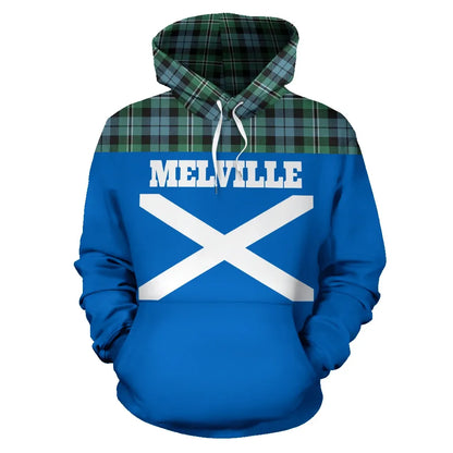 Printivon Tartan All Over Hoodie Melville Clans
