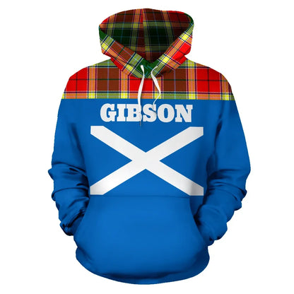 Printivon Tartan All Over Hoodie Gibson Clans