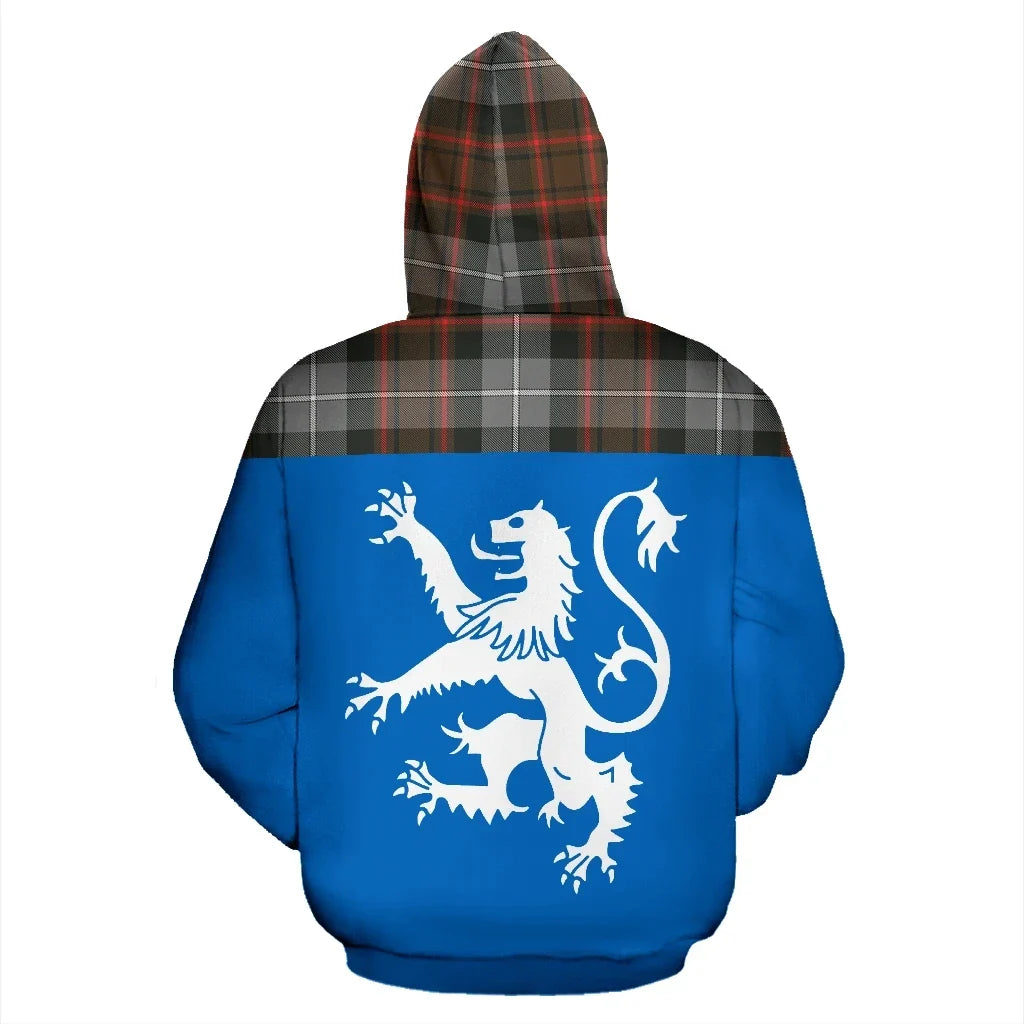 Printivon Tartan All Over Hoodie Lion Macrae Hunting Weathered