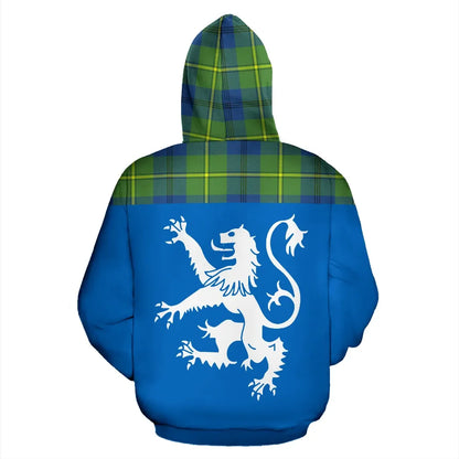 Printivon Tartan All Over Hoodie Lion Johnston Ancient