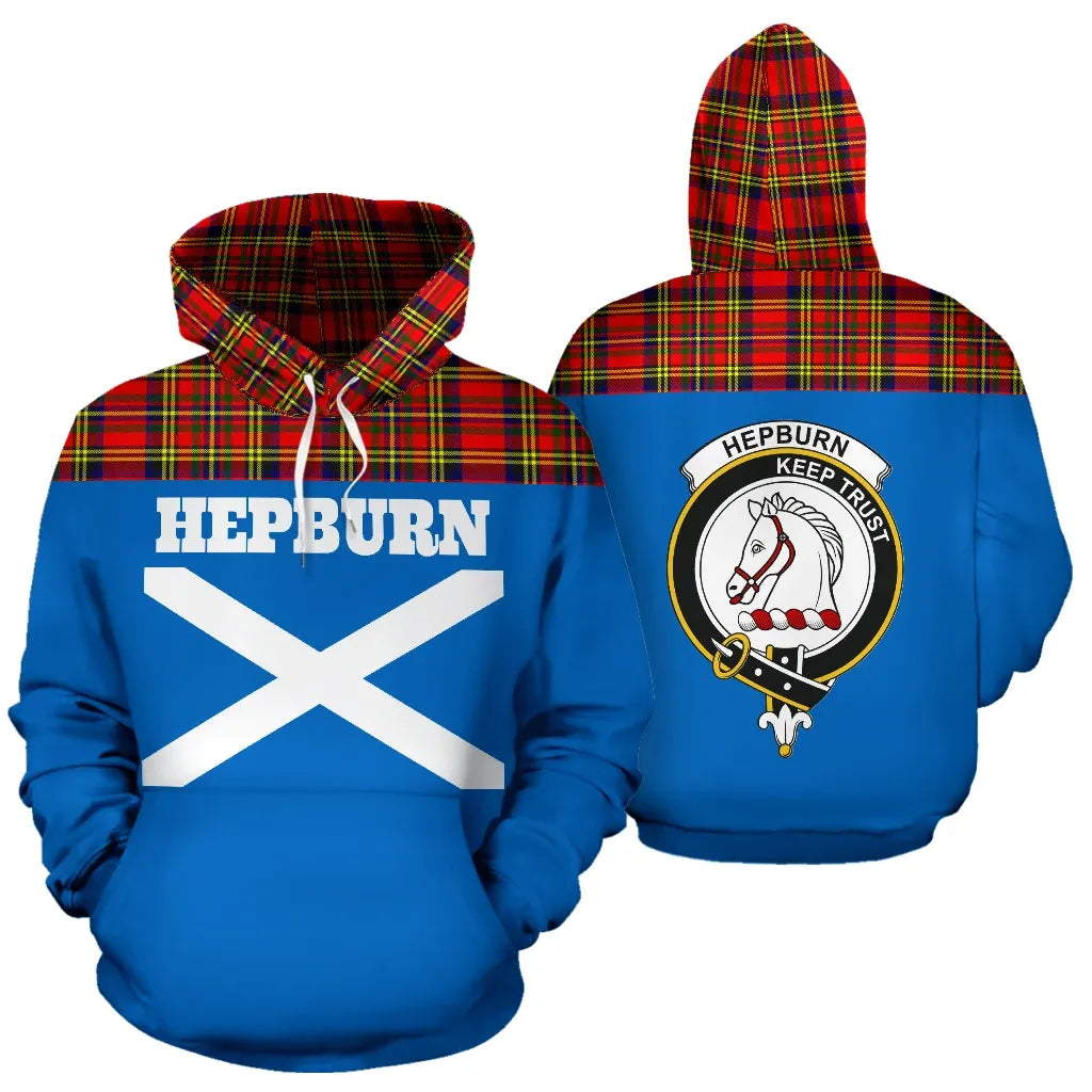 Printivon Tartan All Over Hoodie Hepburn Clans
