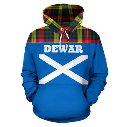 Printivon Tartan All Over Hoodie Dewar Clans