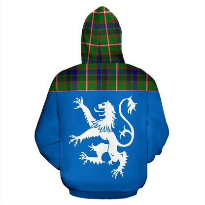 Printivon Tartan All Over Hoodie Lion Reid Green