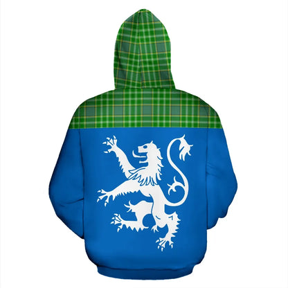 Printivon Tartan All Over Hoodie Lion Currie