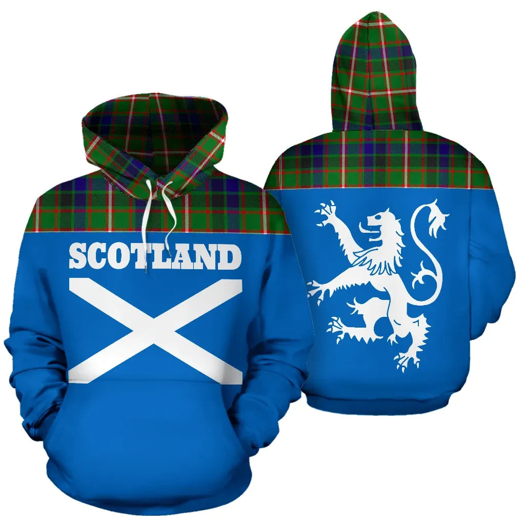 Printivon Tartan All Over Hoodie Lion Reid Green
