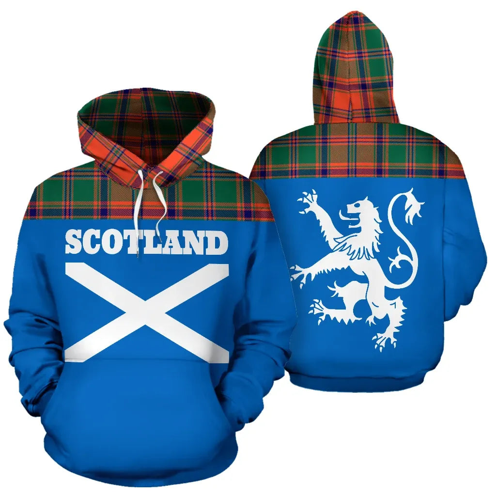 Printivon Tartan All Over Hoodie Lion Stewart Of Appin Ancient
