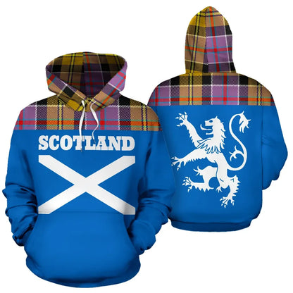 Printivon Tartan All Over Hoodie Lion Culloden Ancient