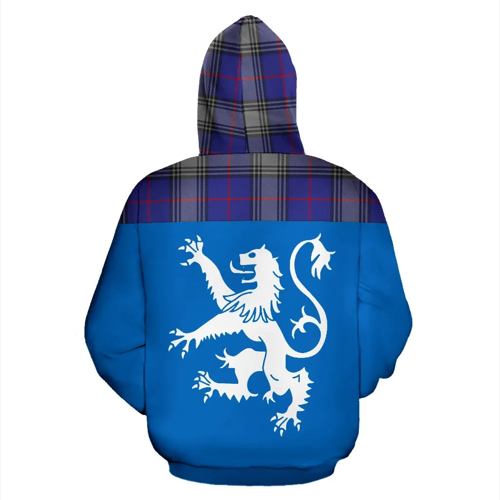 Printivon Tartan All Over Hoodie Lion Kinnaird