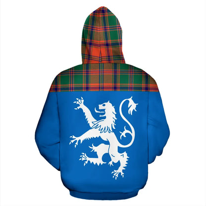 Printivon Tartan All Over Hoodie Lion Stewart Of Appin Ancient
