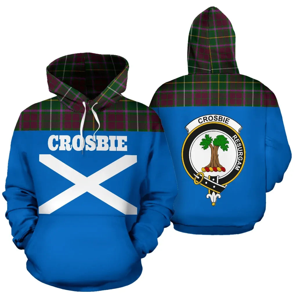 Printivon Tartan All Over Hoodie Crosbie Clans