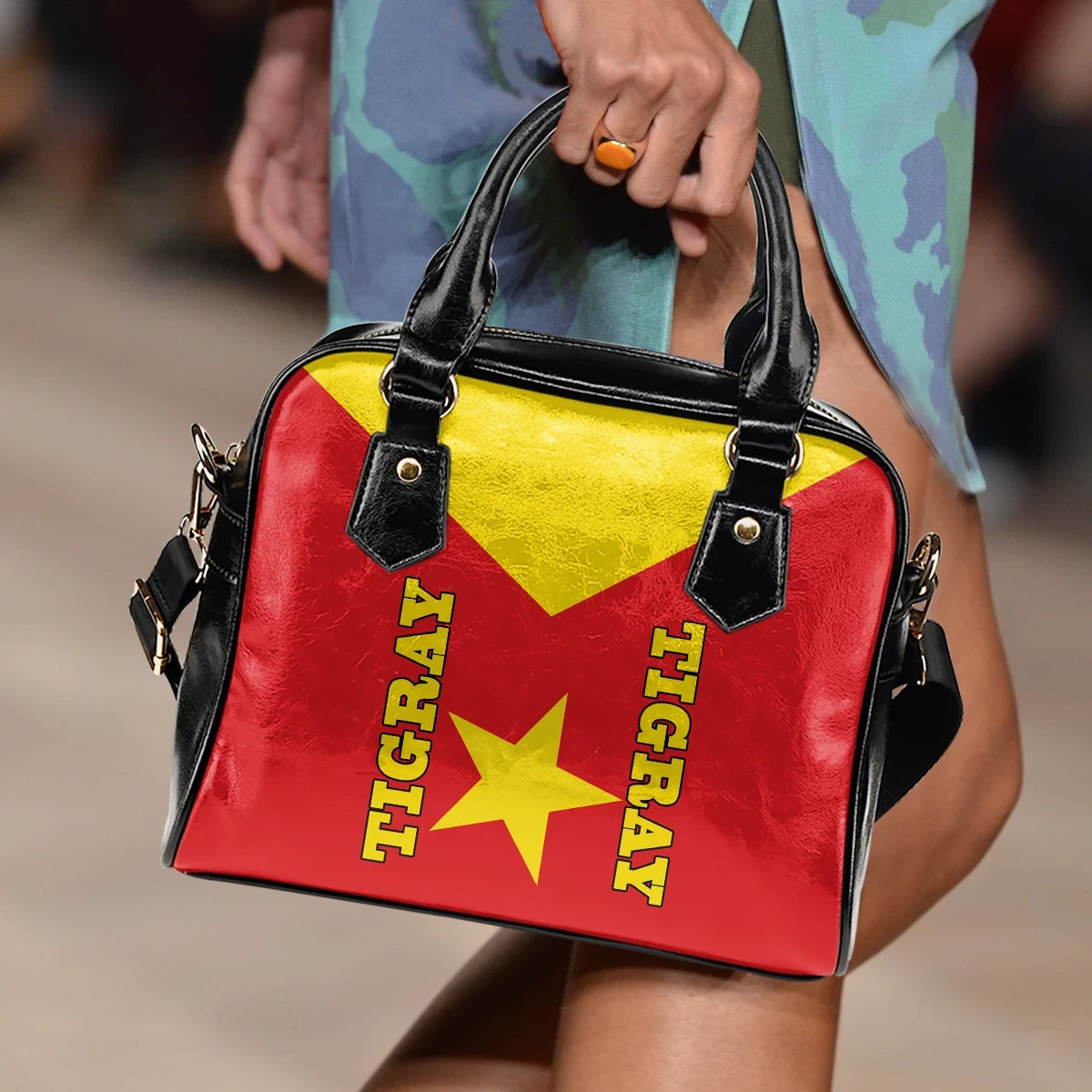 Tigray Shoulder Handbag Tigray Rising Coat Of Arms