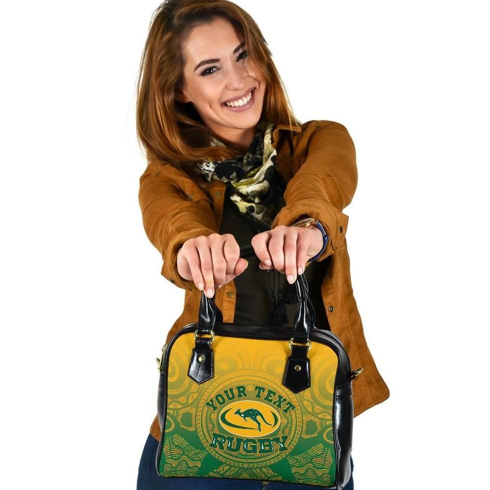 Custom Australia Aboriginal Shoulder Handbag, Australia Rugby And Coat Of Arms