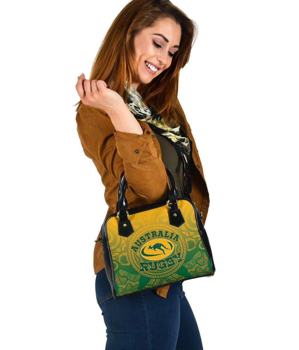 Australia Aboriginal Shoulder Handbag, Australia Rugby And Coat Of Arms Ver02