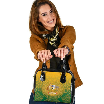 Australia Aboriginal Shoulder Handbag, Australia Rugby And Coat Of Arms Ver01