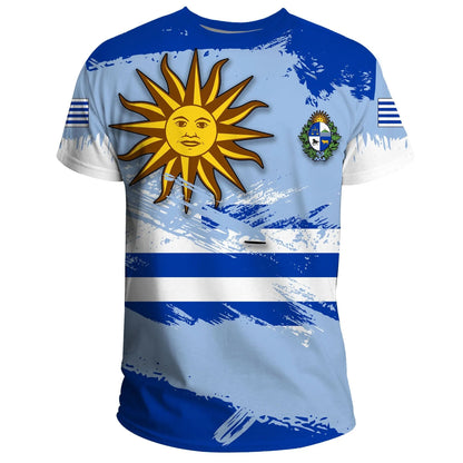Uruguay T Shirt Uruguay Flag Brush